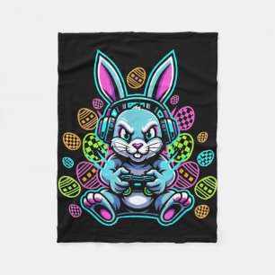 Level-Up-Gamer-Oster-hübscher-Hase-Hasen-Headset Fleecedecke