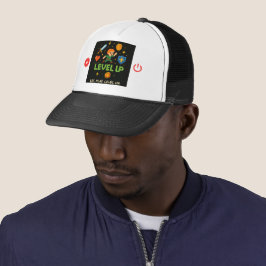 Level Up Gamer Trucker Hat – Pixel Retro Style Truckerkappe