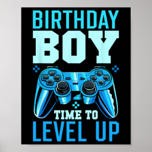 Level Up Geburtstagsjunge passende Gamer-Party - C Poster
