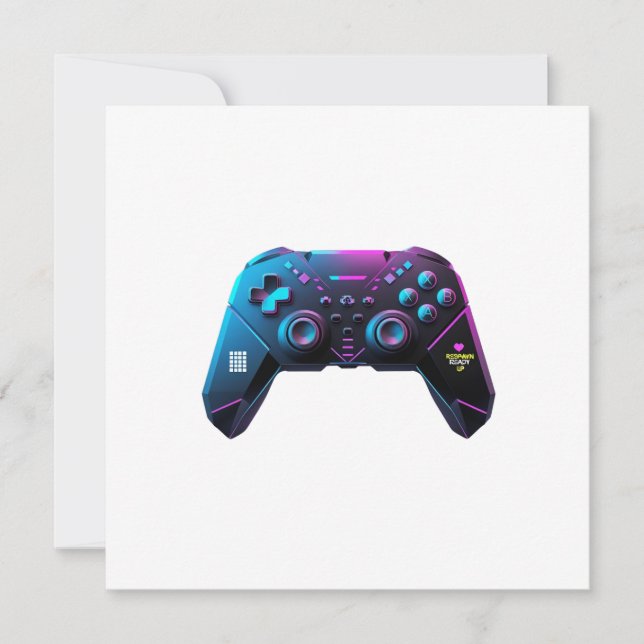 "Level Up: Minimalistisch Gaming Controller Design Einladung (Vorderseite)