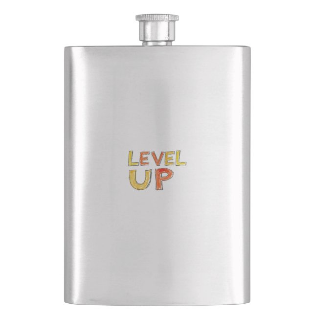 Level Up Motivationsdesign Flachmann (Vorderseite)