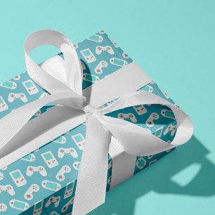 Level Up   Muster für Videowiedergabe Geschenkpapier