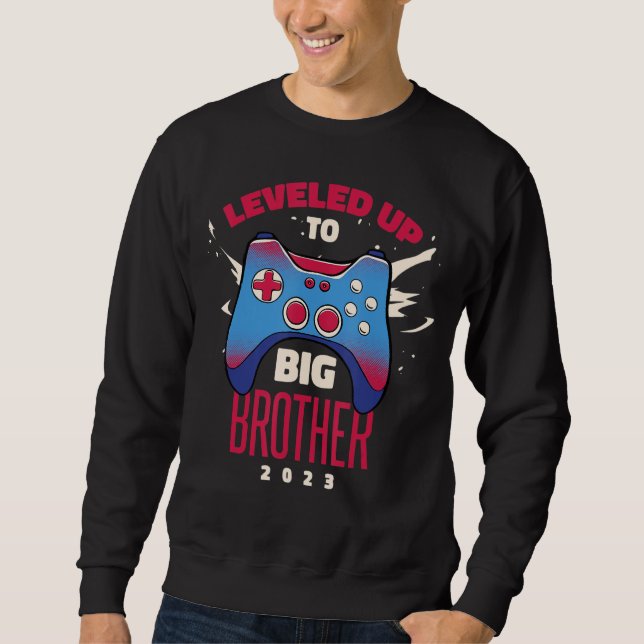 Level Up New Big Brother Ankündigung für Jungs Sweatshirt (Vorderseite)