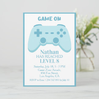 Level Up Party | Videospiel 8. Jungen-Geburtstag Einladung