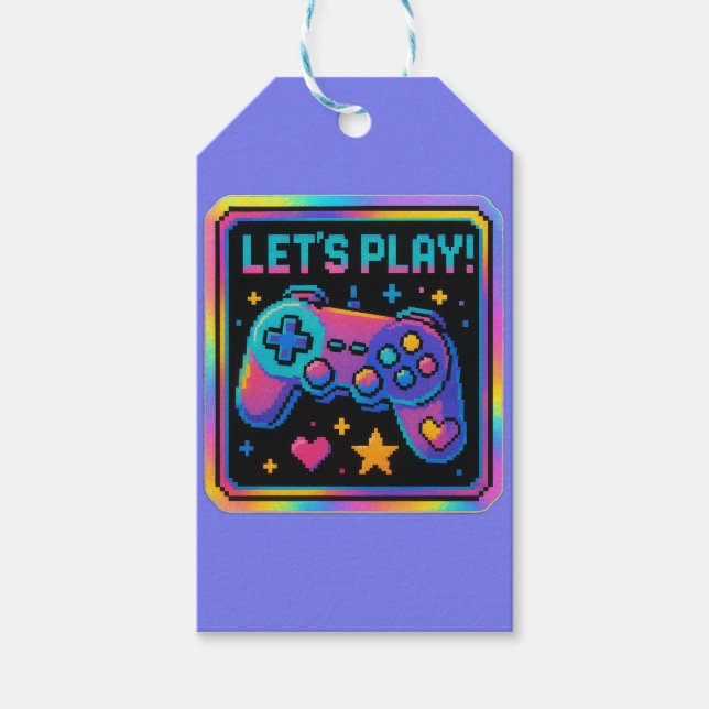 LEVEL UP Pixel Art Gamer Abzeichen Geschenkanhänger (Vorderseite)