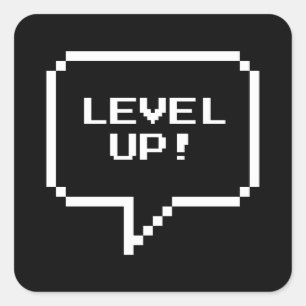 Level Up! Quadratischer Aufkleber