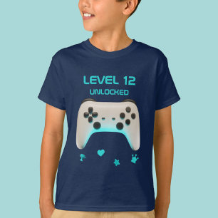 Level Up Retro Controller Boy Gamer Geburtstagspar T-Shirt