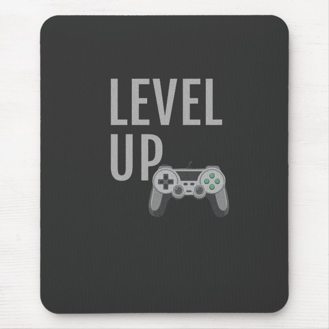 Level Up Retro Joystick Gamer Art Mousepad (Vorne)