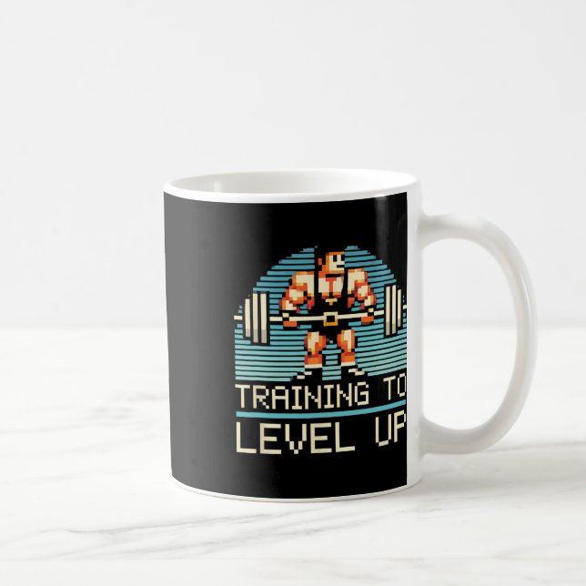 Level Up Video Game Gamer Gym Workout Gaming Fitne Kaffeetasse (Rechts)