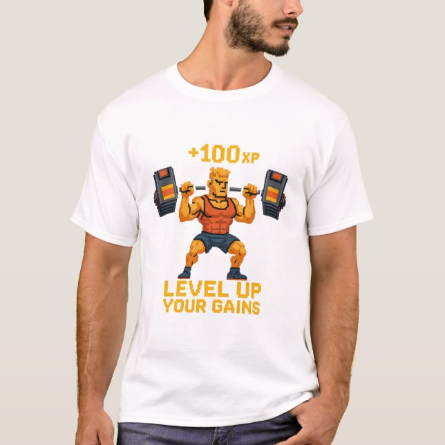 Level Up Your Gains T-Shirt (Vorderseite)