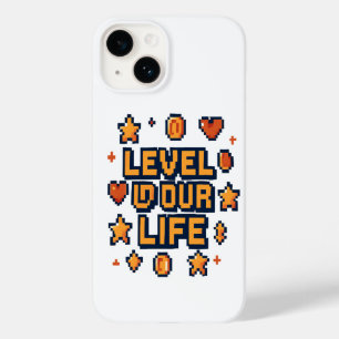 "Level Up Your Life" - Pixel Art Motivierend Desi Case-Mate iPhone 14 Hülle