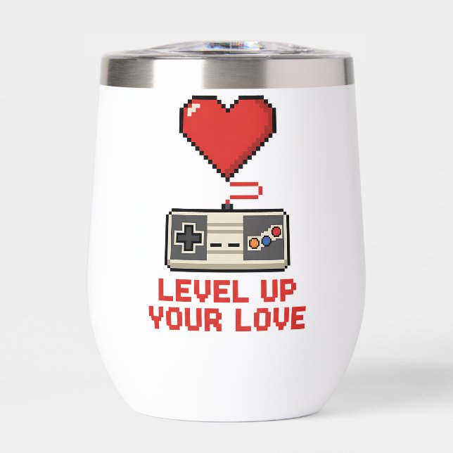 Level Up Your Love, Retro Pixel Gaming Design (Vorderseite)