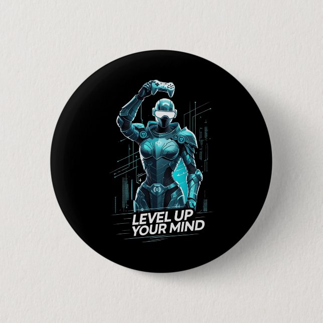 Level Up Your Mind Ai Gamer  Button (Vorderseite)