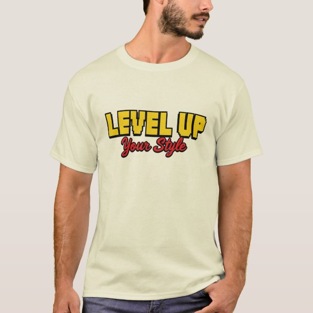 Level Up Your Style T - Shirt - Pixel Gamer Vater  (Vorderseite)
