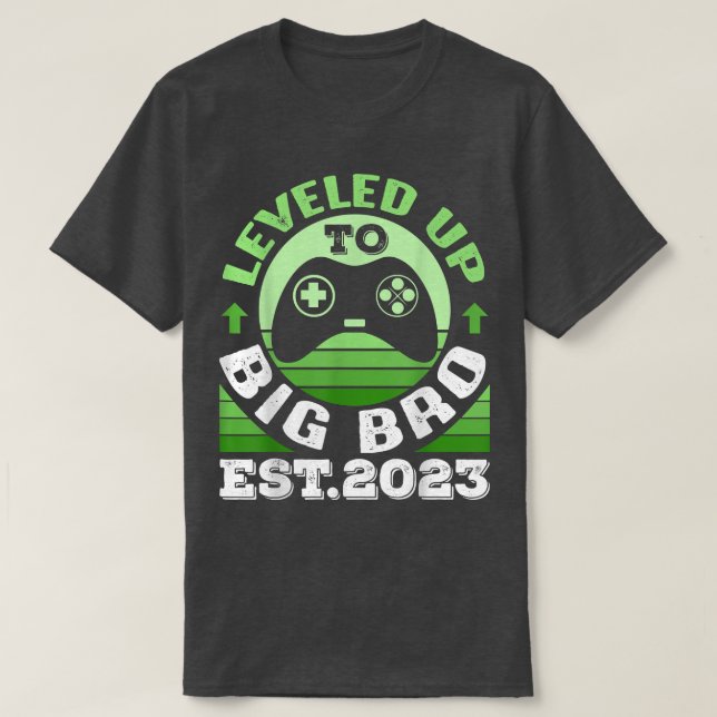 Leveled Up To Big Brother Est 2023 Funny Future Br T-Shirt (Design vorne)