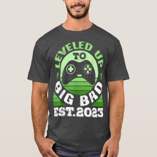Leveled Up To Big Brother Est 2023 Funny Future Br T-Shirt