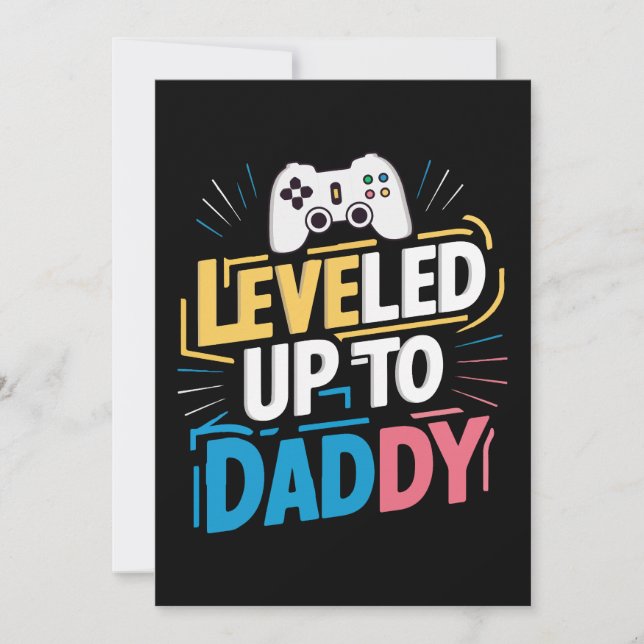 Leveled up to Daddy Einladung (Vorderseite)
