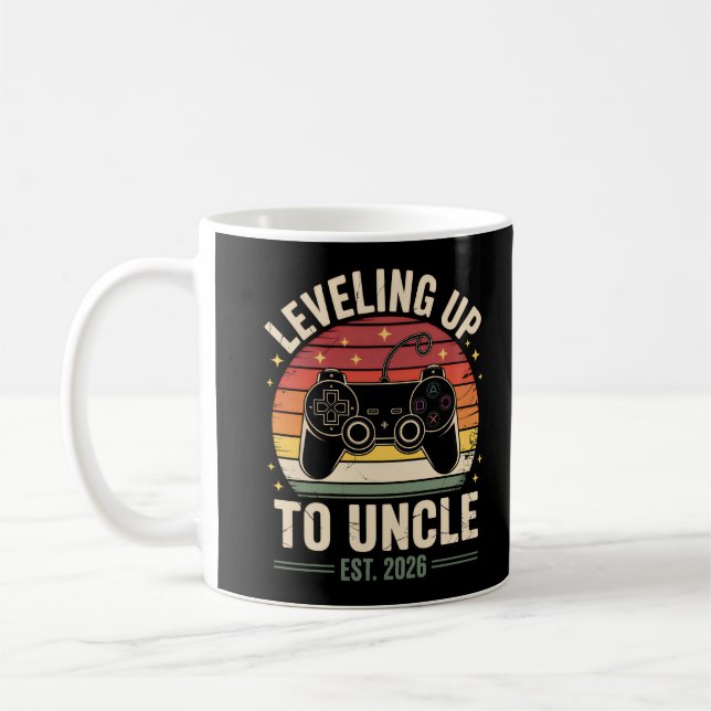 Leveled Up to Uncle 2026 Kaffeetasse (Links)
