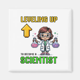 Leveling Up Scientist Ck Zur Schule Lustiger Gamer Magnet