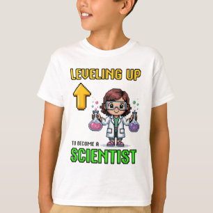 Leveling Up Scientist Ck Zur Schule Lustiger Gamer T-Shirt