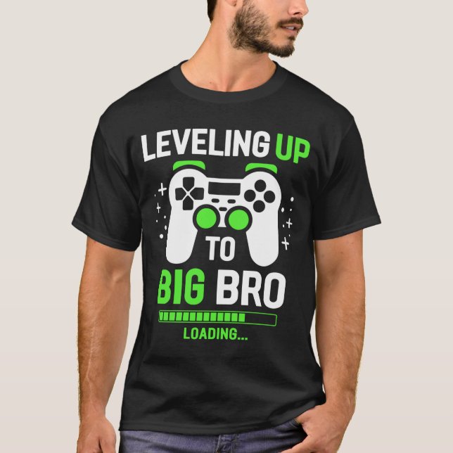 Leveling Up To Big Brother Gaming Boy  T-Shirt (Vorderseite)