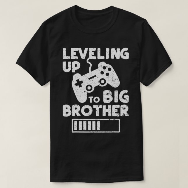 Leveling Up To Big Brother - Siblings T-Shirt (Design vorne)