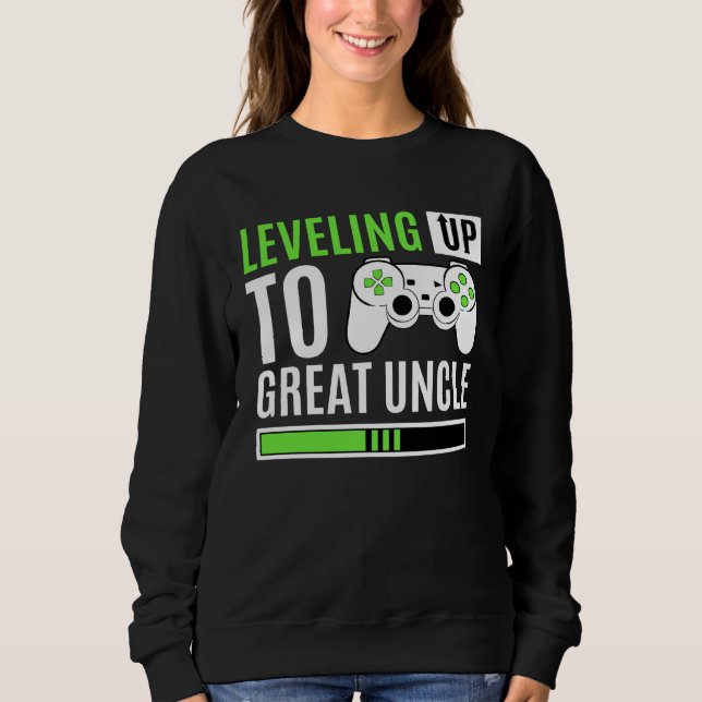 Leveling Up To Great Uncle Gaming Baby Gender Anno Sweatshirt (Vorderseite)