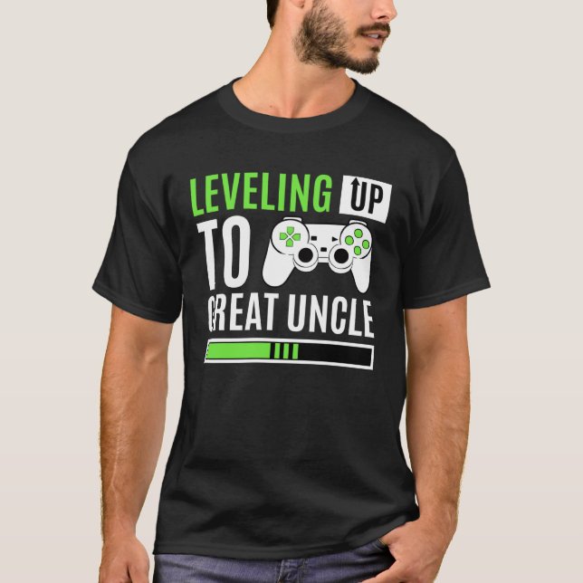 Leveling Up To Great Uncle Gaming Baby Gender Anno T-Shirt (Vorderseite)