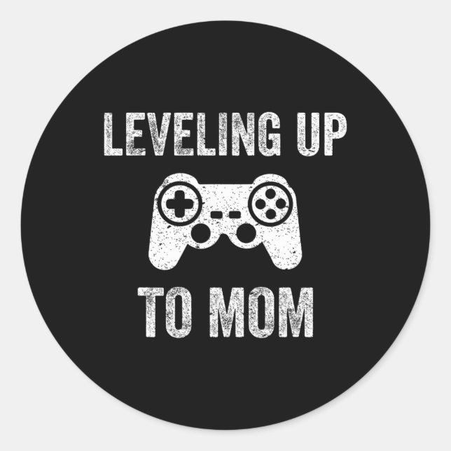 Leveling Up To Mom Shirt For Expecting Mother  Runder Aufkleber (Vorderseite)