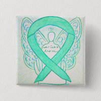 Lever Cancer Angel Jade Awareness Ribbon Art Butto