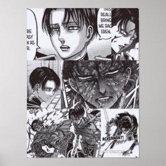 Levi Ackerman Attack auf Titan-Portrait Poster
