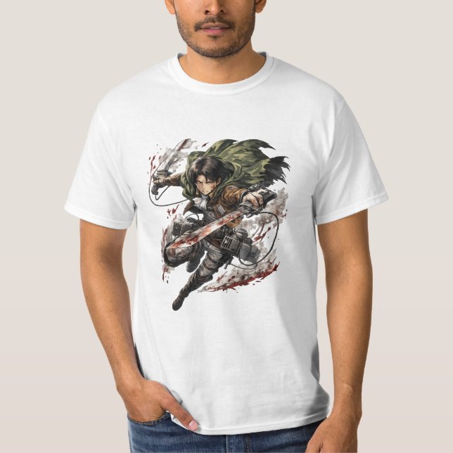 Levi Ackerman – Attack on Titan Anime T-Shirt (Vorderseite)