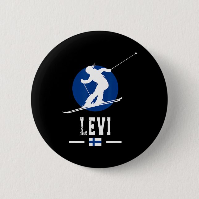 Levi Finland Ski Resort Finnisch Lapland Skiing So Button (Vorderseite)