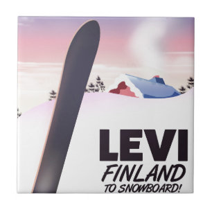 Levi Finland Snowboarding travel poster Fliese