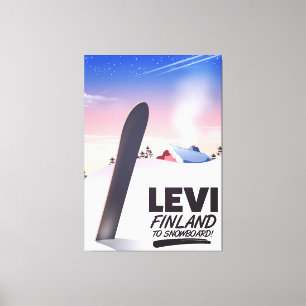 Levi Finland Snowboarding travel poster Leinwanddruck