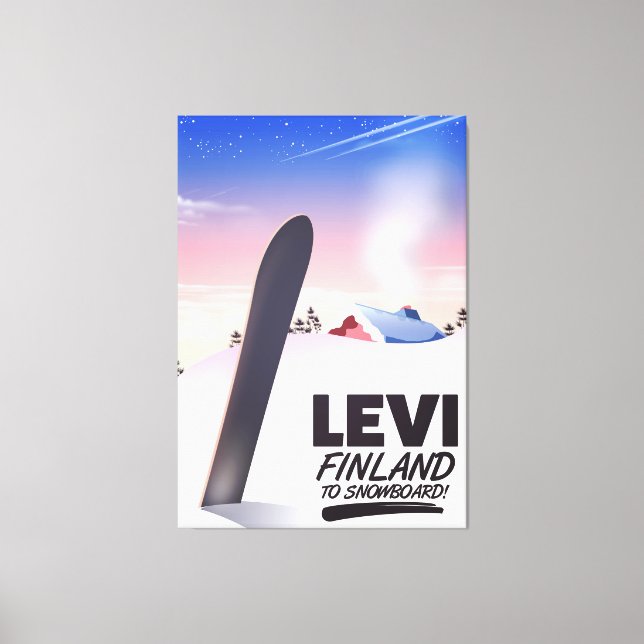 Levi Finland Snowboarding travel poster Leinwanddruck (Vorderseite)