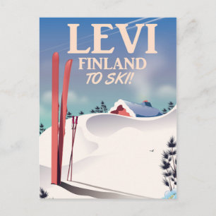 Levi, Finnland Skireiseplakat Postkarte