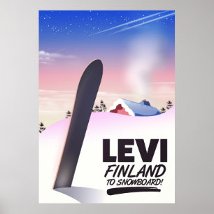 Levi Finnland Snowboarden Reiseplakat Poster