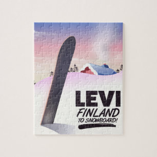 Levi Finnland Snowboarden Reiseplakat Puzzle