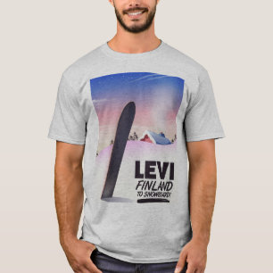 Levi Finnland Snowboarden Reiseplakat T-Shirt