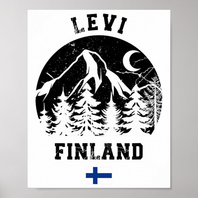 Levi Lapland Ski Resort Finnland Skigebiet Alpin Poster (Vorne)