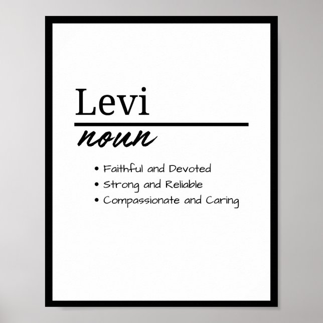 Levi, Personalisierter Name des Jungen Poster (Vorne)