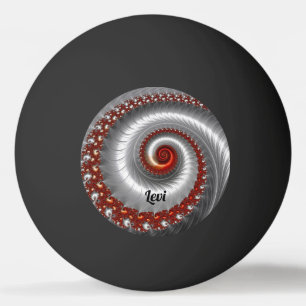 LEVI ~ Silver Muschel ~ Fraktal Design ~ Tischtennisball