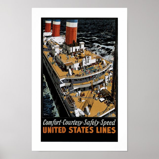 Leviathan-Aft-View der United Staaten Line Poster (Vorne)