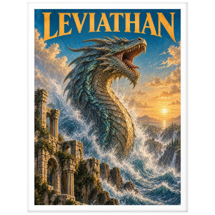 Leviathan, Gothic Fantasy Monster Postkarte