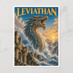 Leviathan, Gothic Fantasy Monster Postkarte