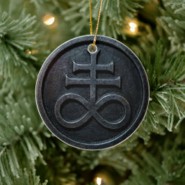 Leviathan-Kreuz Keramik Ornament