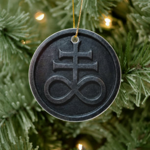 Leviathan-Kreuz Keramik Ornament