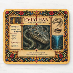 Leviathan, mittelalterliche Bestiarien-Kunst Mousepad
