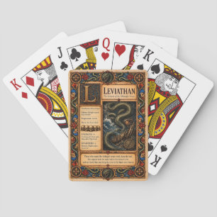 Leviathan, mittelalterliche Bestiarien-Kunst Spielkarten